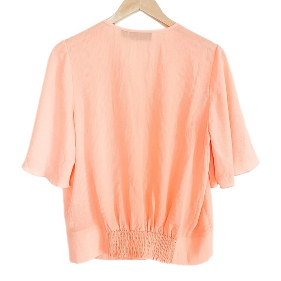 NWT NY&Co Lily & Cali Designer Collection Bell Sleeve V-neck Blouse in Peach M - Picture 4 of 6